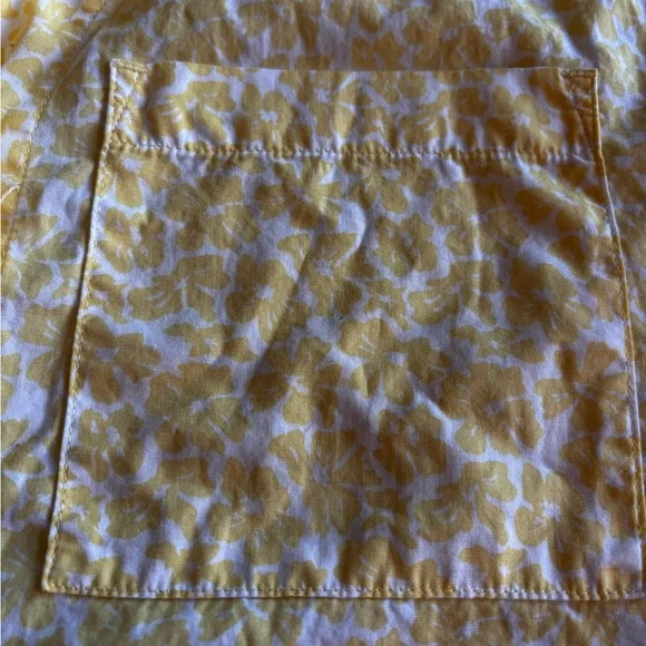 2 Piece GAP Women's Yellow Floral Short Sleeve Pajama Set - Size Large - Picture 8 of 9